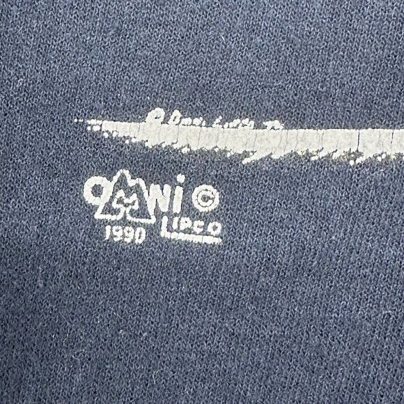 Vintage Sweatshirt XL Navy Blue 90s Branson Missouri Pullover Crewneck Winter Tr - Picture 5 of 9